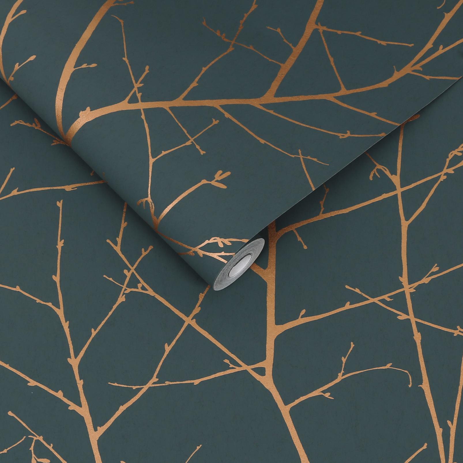 turquoise and copper wallpaper