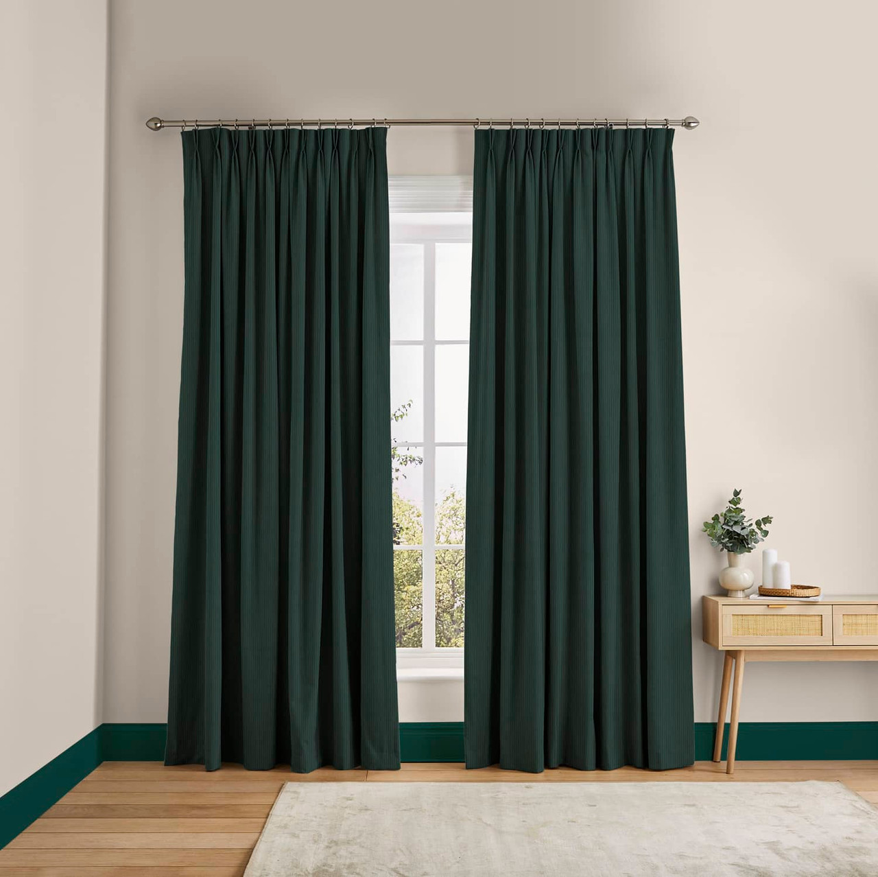 Corduroy Green Curtain