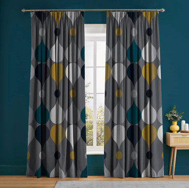 Coronation Craze Slate Curtain