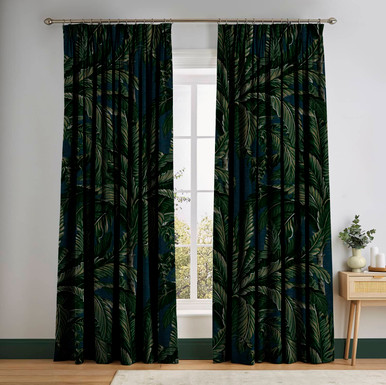 Daintree Palm Midnight Curtain