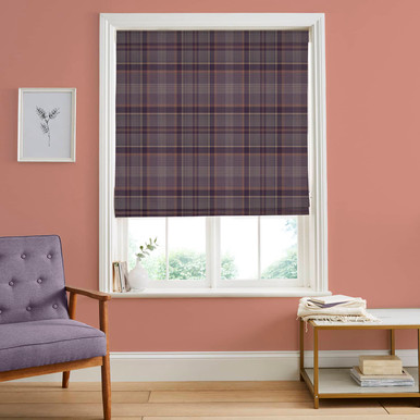 Heritage Plaid Plum Roman Shade