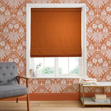 Opulence Orange Roman Shade