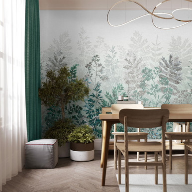 Leaf Silhouette Emerald Bespoke Mural