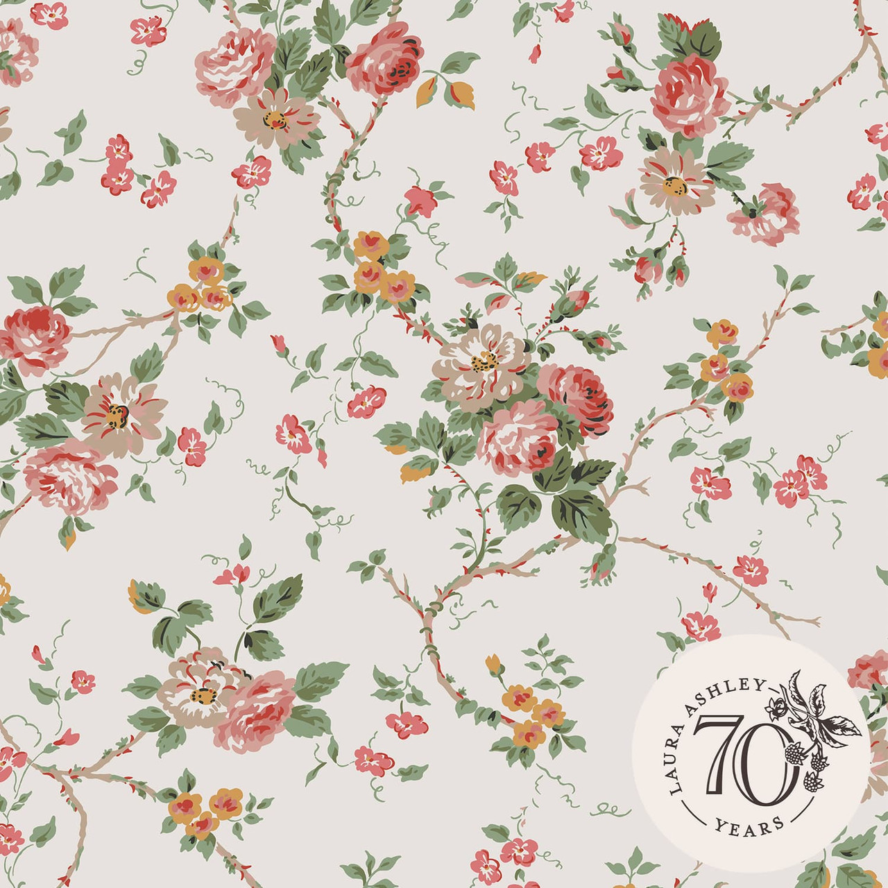Mari Floral Wallpaper 119841 by Laura Ashley in Gold buy online from the  rug seller uk