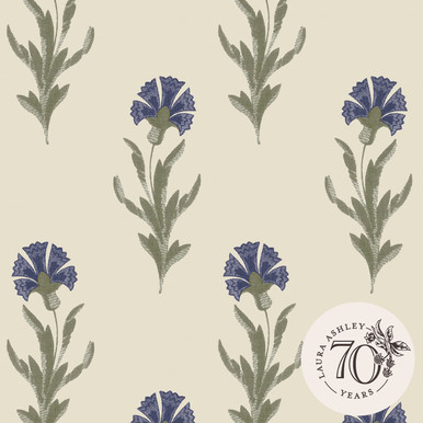 Laura Ashley Dandelion Dusky Seaspray Blue Wallpaper