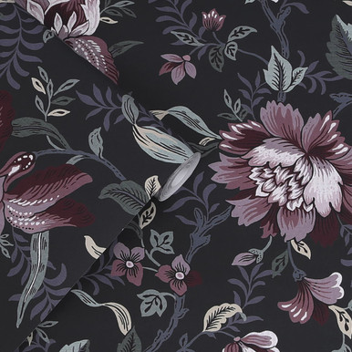 Laura Ashley Edita’s Garden Charcoal Grey Wallpaper