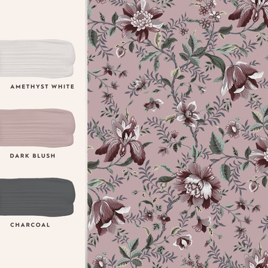 Laura Ashley Edita’s Garden Pale Blackberry Wallpaper