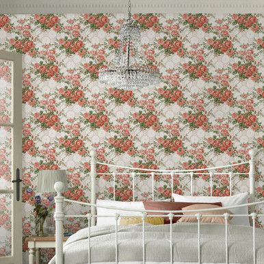 Laura Ashley Country Roses Old Rose Pink Wallpaper