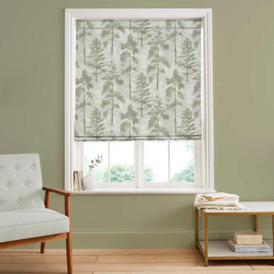 Norse Forest Soft Green Roman Blind