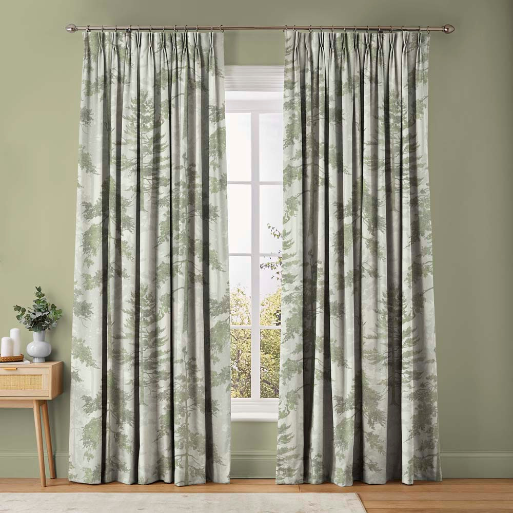 Norse Forest Soft Green Curtains