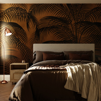 Palm Silhouette Sunset Bespoke Mural