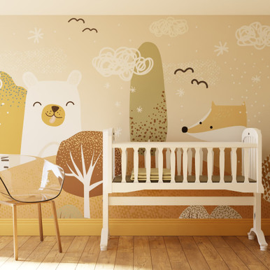 Scandi Animals Rust Bespoke Mural