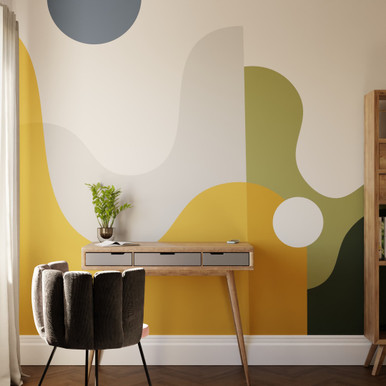 The Wave Yellow Bespoke Mural