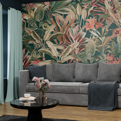 Funky Jungle Teal Bespoke Mural