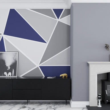 Shard Geo Navy Bespoke Mural