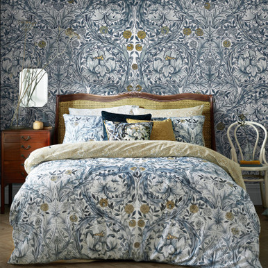 African Marigold Blue Bespoke Mural Matt