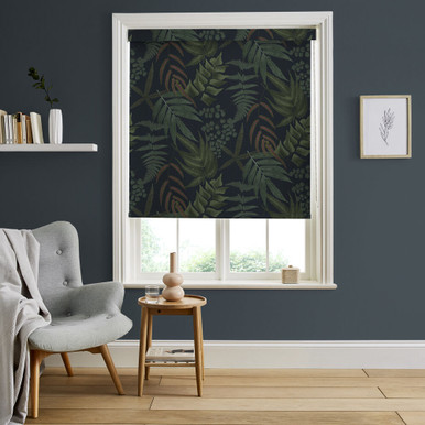 Midsummer Fern Navy Roller Blind