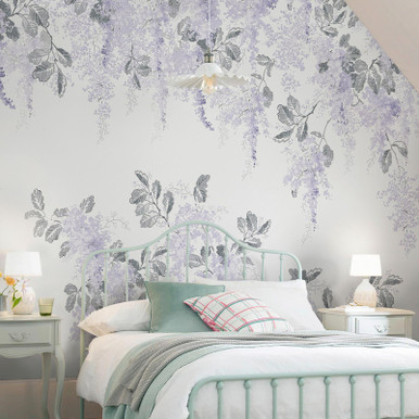 light purple wallpaper bedroom