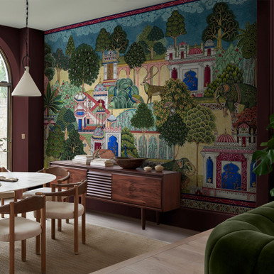 dining room wallpaper feature wall