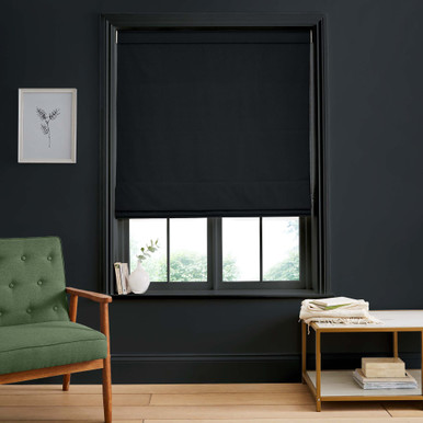 Linum Black Roman Shade