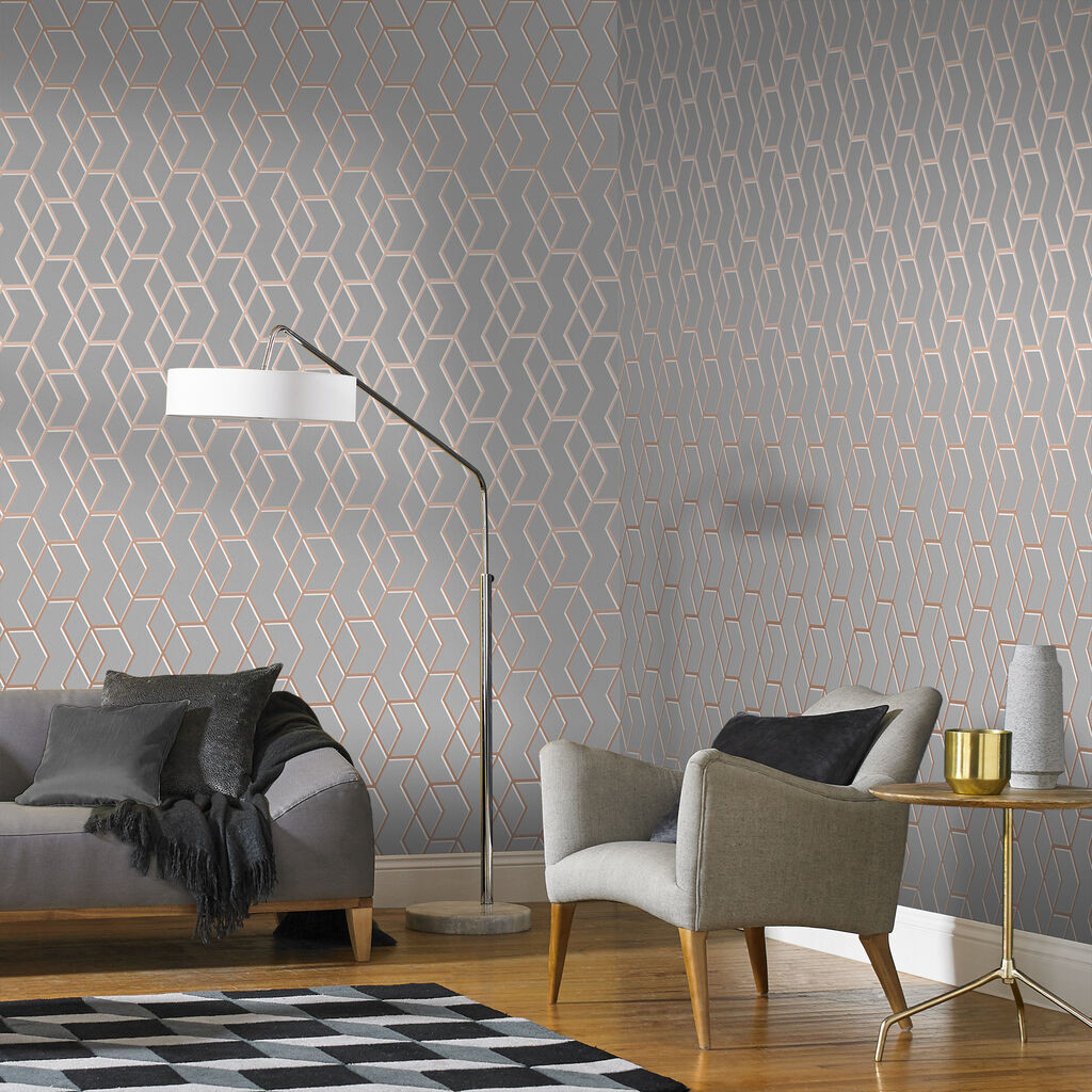 Rose Gold Wallpaper Grey & Rose Gold Wallpaper