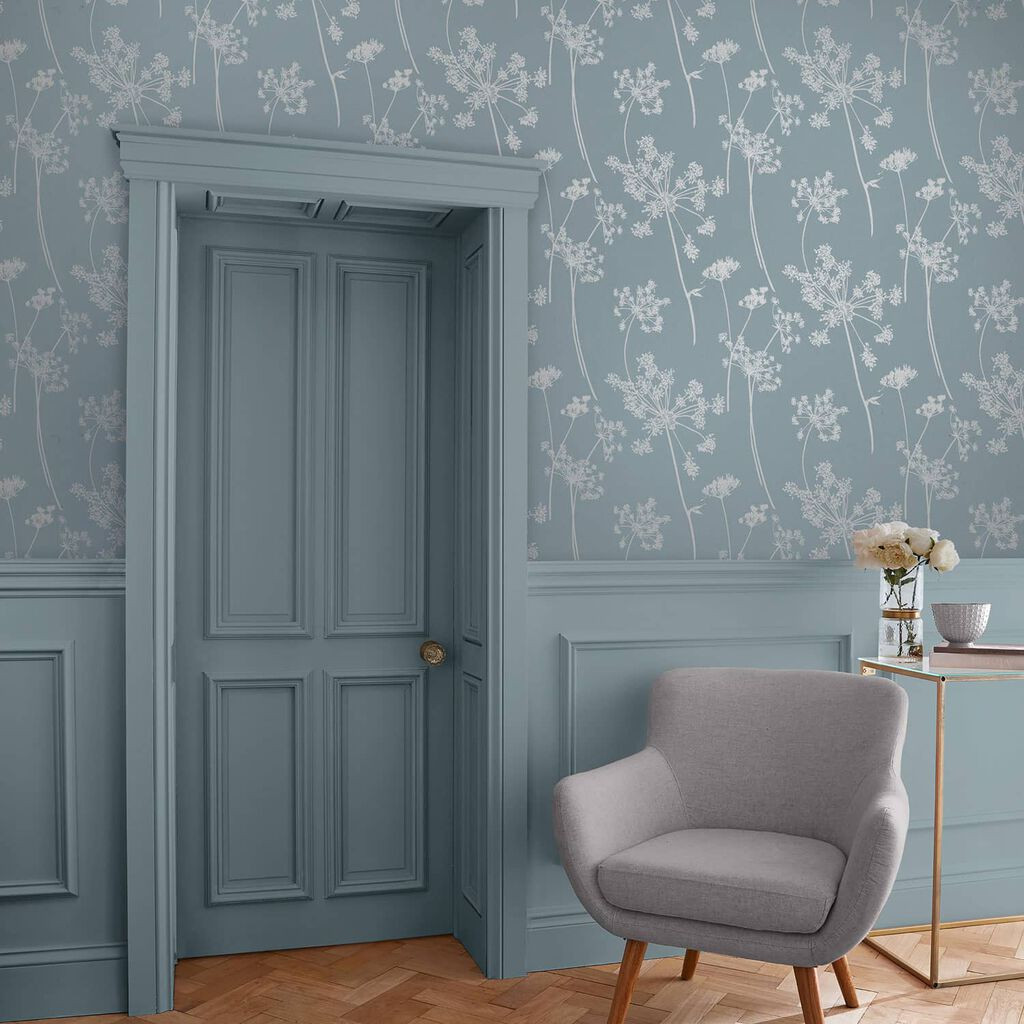 Geneva Metallic wallpaper in blue  gold  I Love Wallpaper