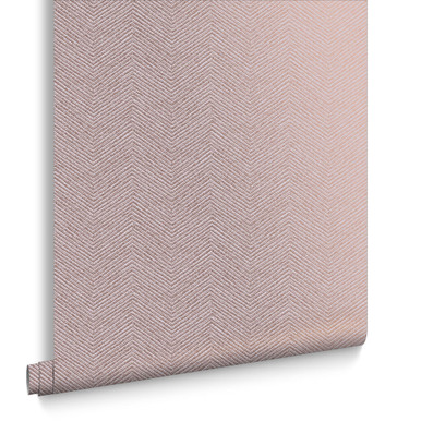 Chevron Texture Pink & Bronze Wallpaper
