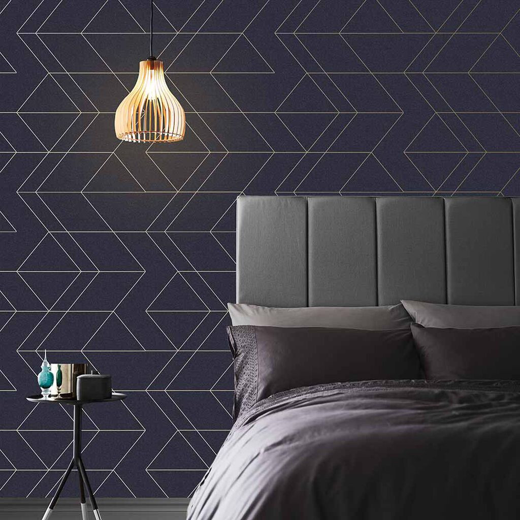 Inspire  Minimalist Navy Blue Wallpaper  Indigo Design  indigodesignco