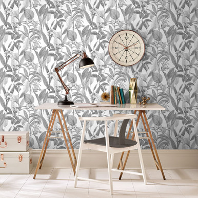 Botanica Midnight Navy Blue Leaves Tropical Wallpaper 105454 by Graham and  Brown Wallpaper