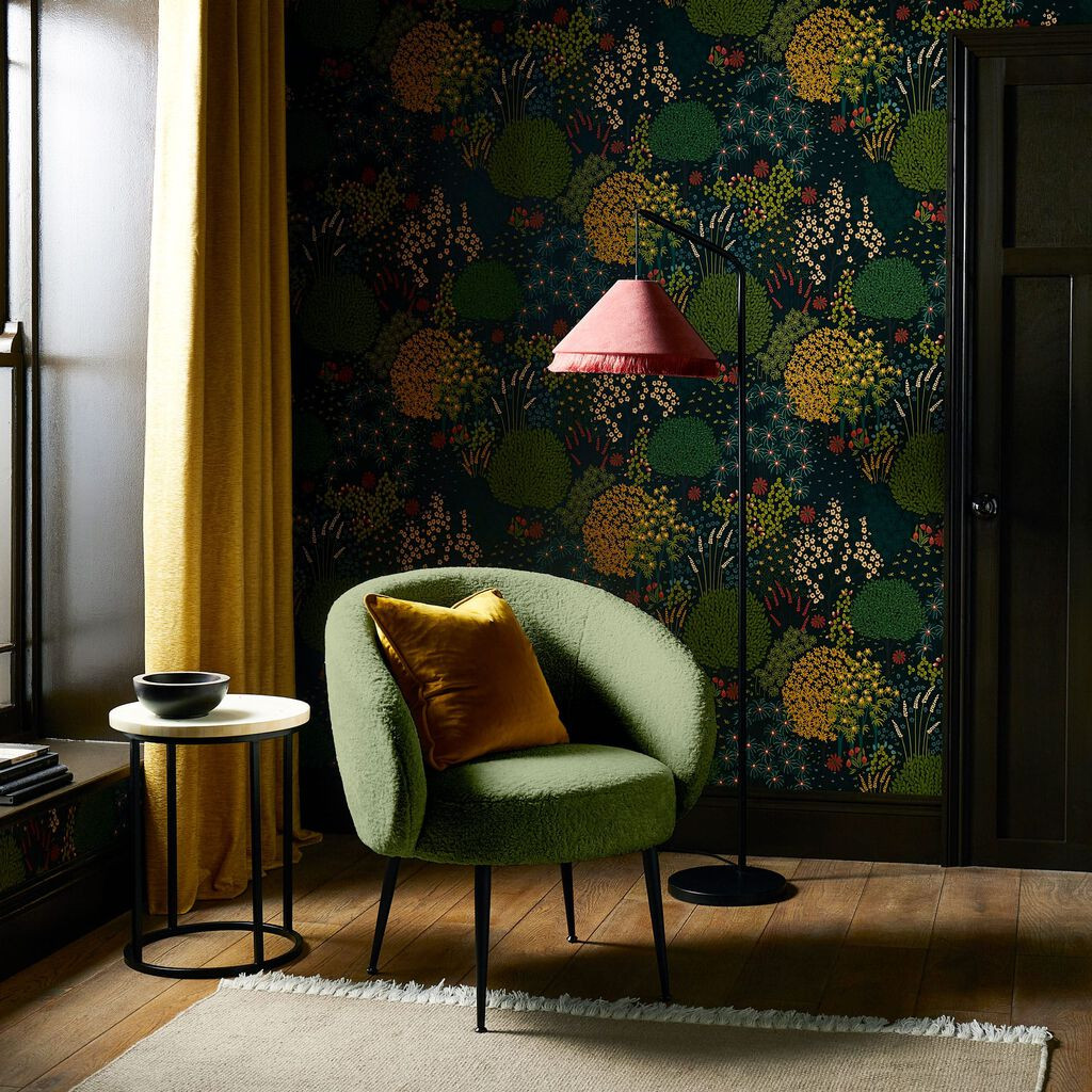 I Love Wallpaper Acacia Tree Wallpaper in Charcoal and Copper