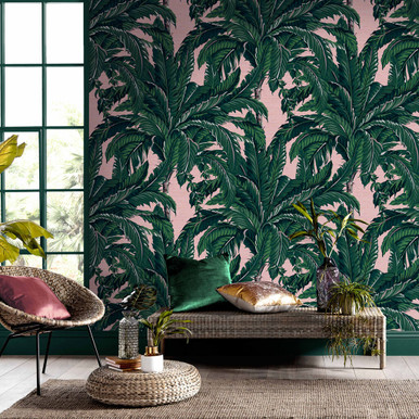 Daintree Palm Blush Wallpaper