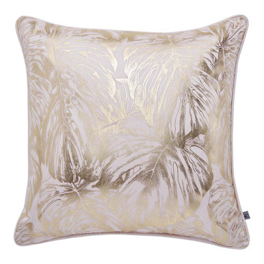 Tropical Leaves Blush Cushion