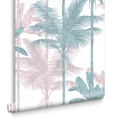 Jungle Blush Green Behang