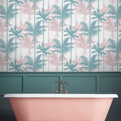 Jungle Blush Green Wallpaper