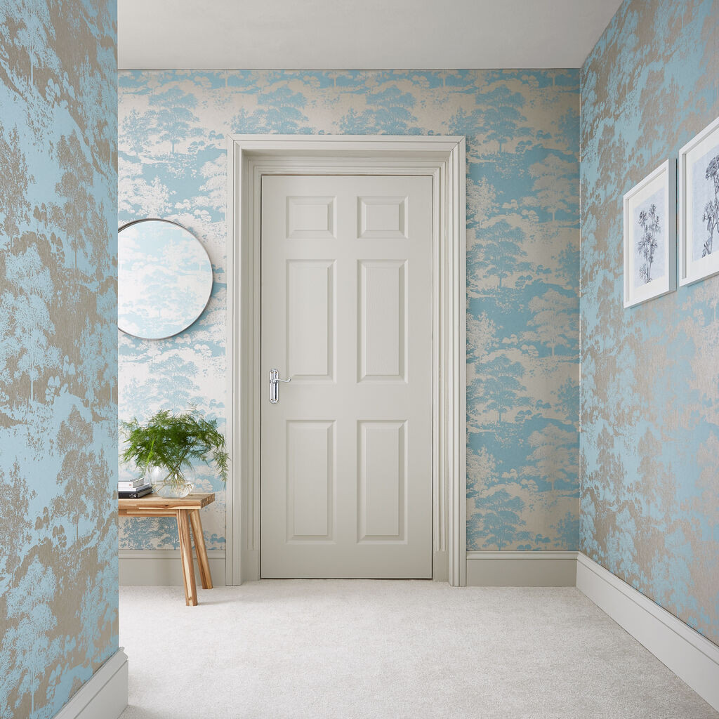 Winter Tree Metallic wallpaper in charcoal  copper  I Love Wallpaper