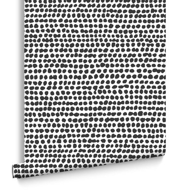 Papier Peint Dots Blanc Et Noir