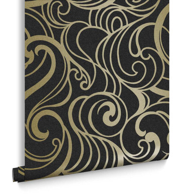 Papier Peint Hula Swirl Noir