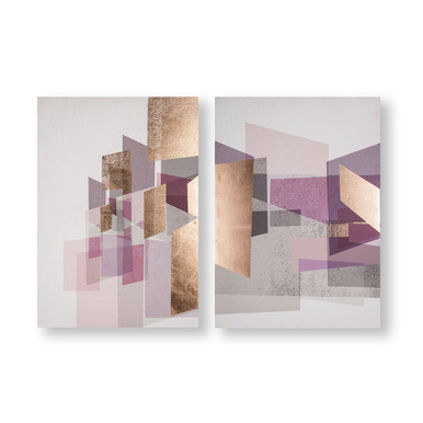 Rose Gold Geos Printed Canvas Wall Art