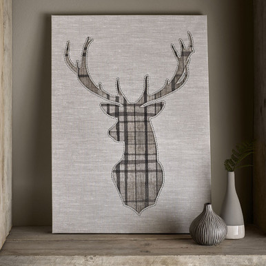 Bedruckte Leinwand Tartan Stag