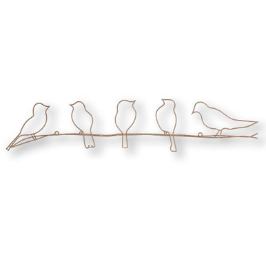 Bird On A Wire Soft Rose Gold Metal Wall Art