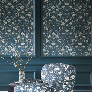 Laura Ashley Parterre Dark Seaspray Wallpaper