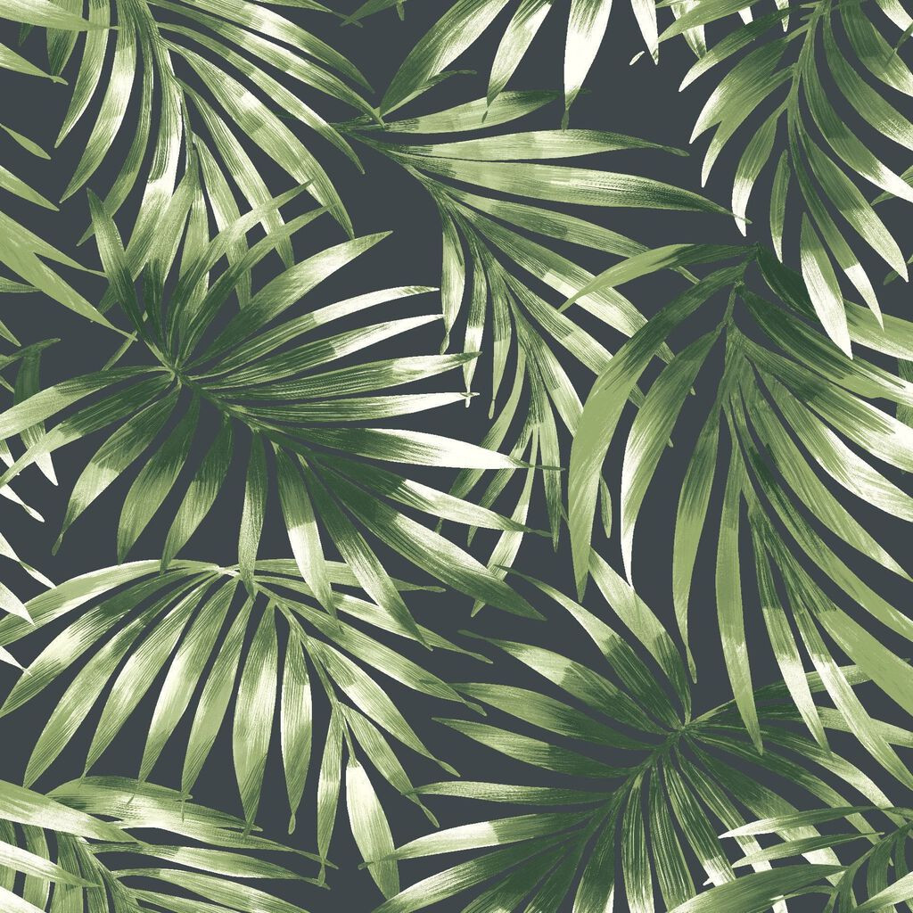 Elegant Leaves Green Wallpaper