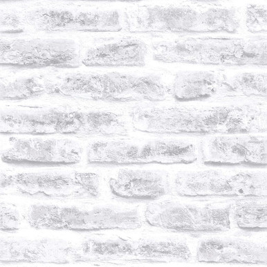 White Realistic Brick Wallpaper