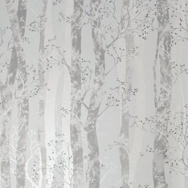 Dappled Trees Grey / Silver Wallpaper