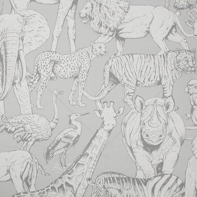 Jungle Animals Grey Wallpaper