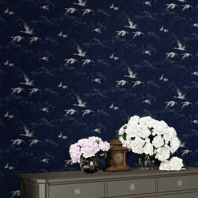 Laura Ashley Animalia Midnight Wallpaper