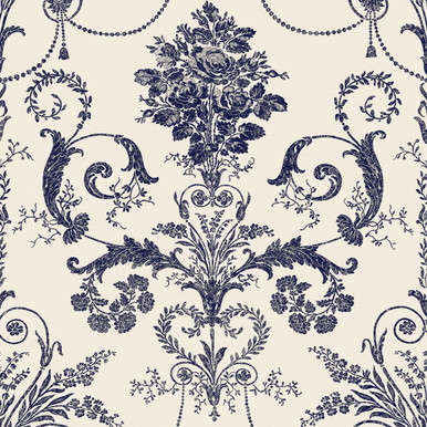 Laura Ashley Josette Off White & Midnight Wallpaper