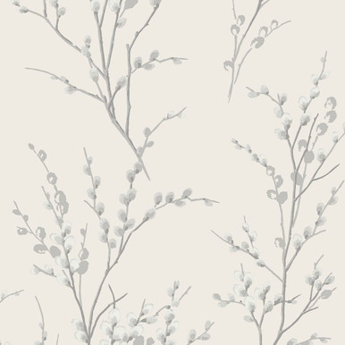 Laura Ashley Pussy Willow Steel Wallpaper