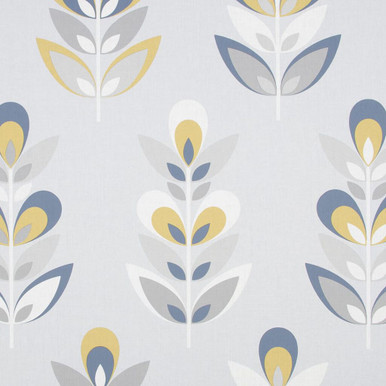 Retro Floral Navy & Yellow Wallpaper