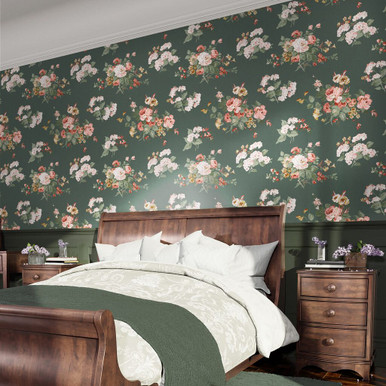 Laura Ashley Rosemore Fern Wallpaper